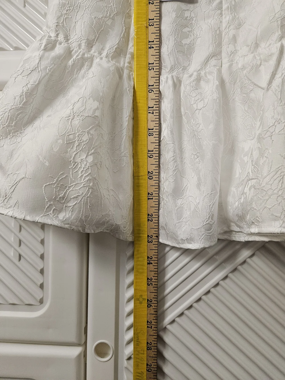 Princess Polly White Floral Jacquard Ruffle Mini Skirt